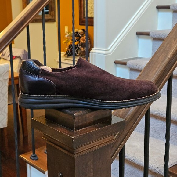 Donald Pliner Men's Erling Soft Suede Slip On Shoes, Brown, Sz 13 - Picture 8 of 16